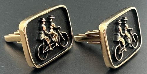 Bicicleta Hickok de colección construida para dos gemelos tándem clip de corbata - Imagen 10 de 14