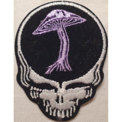 SKULL MAGIC MUSHROOM PURPLE JEANS BACKPACK JACKET TOP VINTAGE IRON ON PATCH NEW
