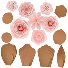 28 Pcs Paper Flowers Template Kit DIY Paper Flower Decorations for Wall Rose