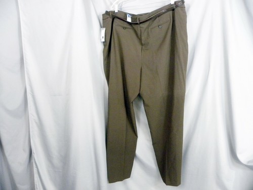 NWT Croft & Barrow sz 24 W Brown Pants Slimming Straight Hi Rise Elastic Waist - Picture 5 of 8