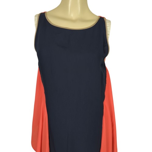 BCBG Max Azria runway sleeveless blue orange Summer draped open back dress S - Picture 8 of 18