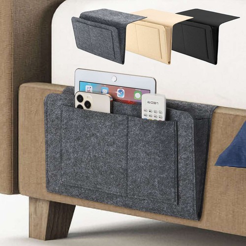 Bedside Caddy Felt Storage Organizer Remote Control Holder Bag Pocket Couch Sofa