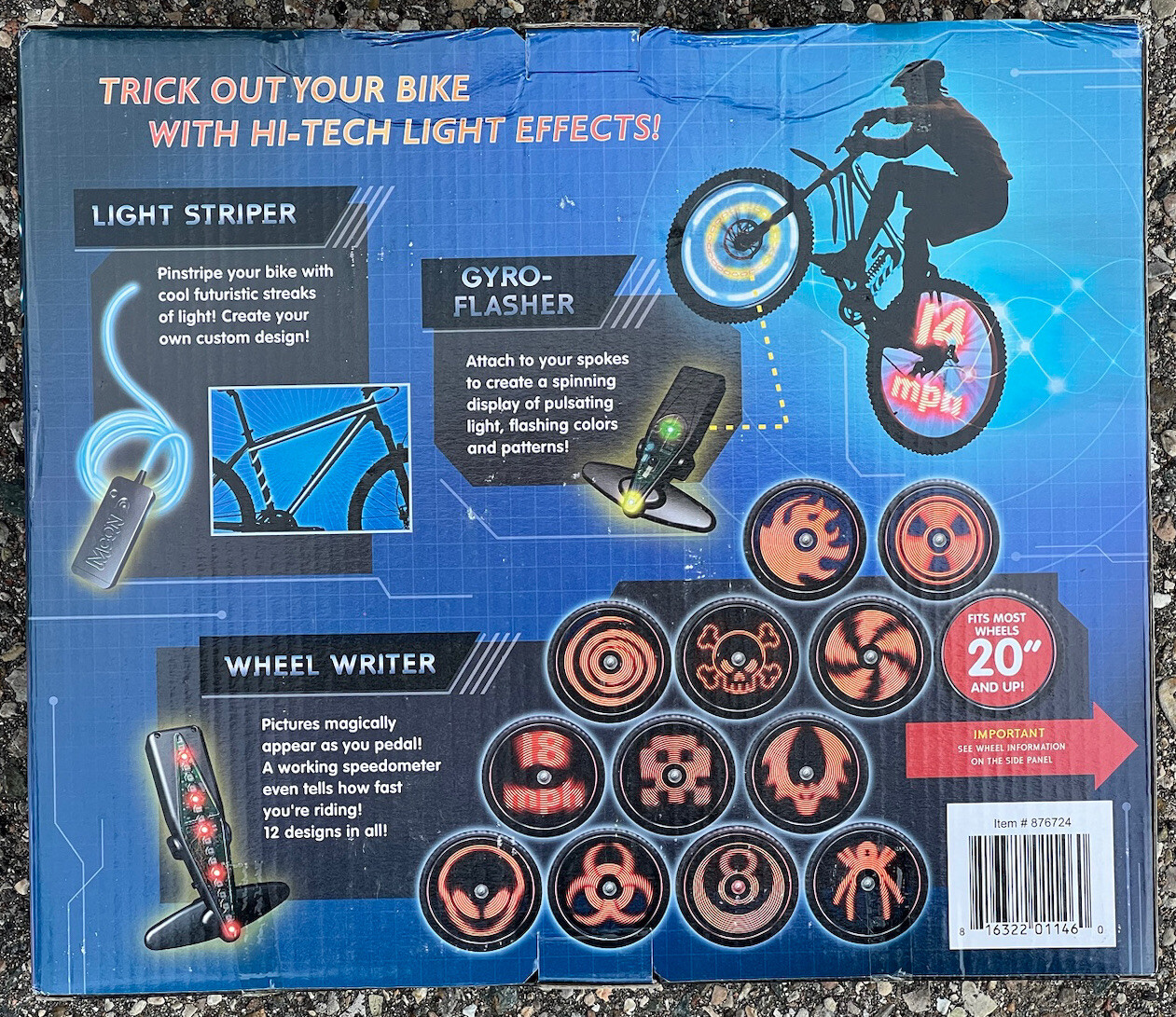 MEON LED Bicycle Wheel Lights LightUp Bike FX 3pc Computerized Light