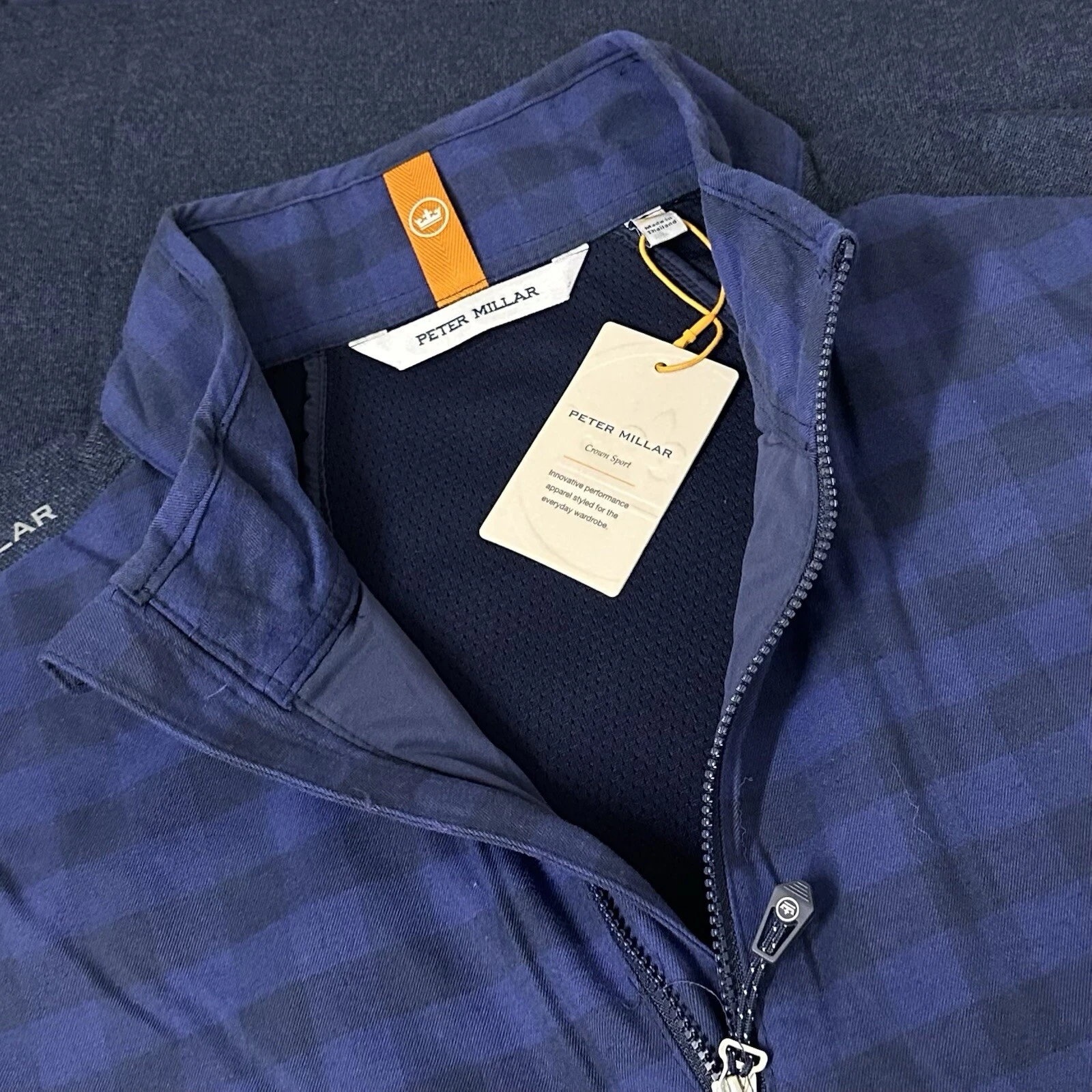 Peter Millar Crown Sport Fuse Hybrid Elite Flannel Vest Mens Sz XL Navy Plaid