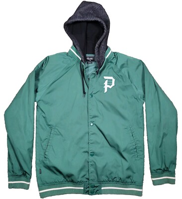 Primitive Skateboards Varsity Jacket Hooded Button Up Jacket Size Small