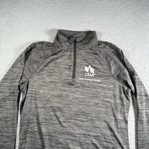 Charles River Shirt Womens XS Gray Long Sleeve 1/4 Zip USAA Employee Uniform - Picture 2 of 11