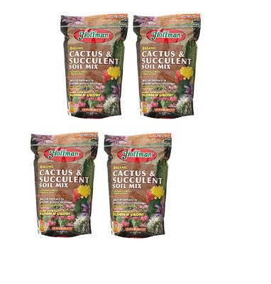 Hoffman 10404 Organic Cactus and Succulent Soil Mix, 4 Quarts (4-Pack)