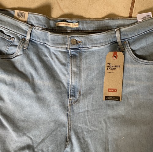 Pantalones de mezclilla ajustados Levi's 721 talla 44x29 irregulares sin defectos visibles - Imagen 3 de 3