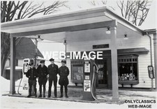 1940'S TEXACO FIRE-CHIEF SERVICE GAS STATION PUMPS ATTENDANTS UNIFORM 5x7 PHOTO
