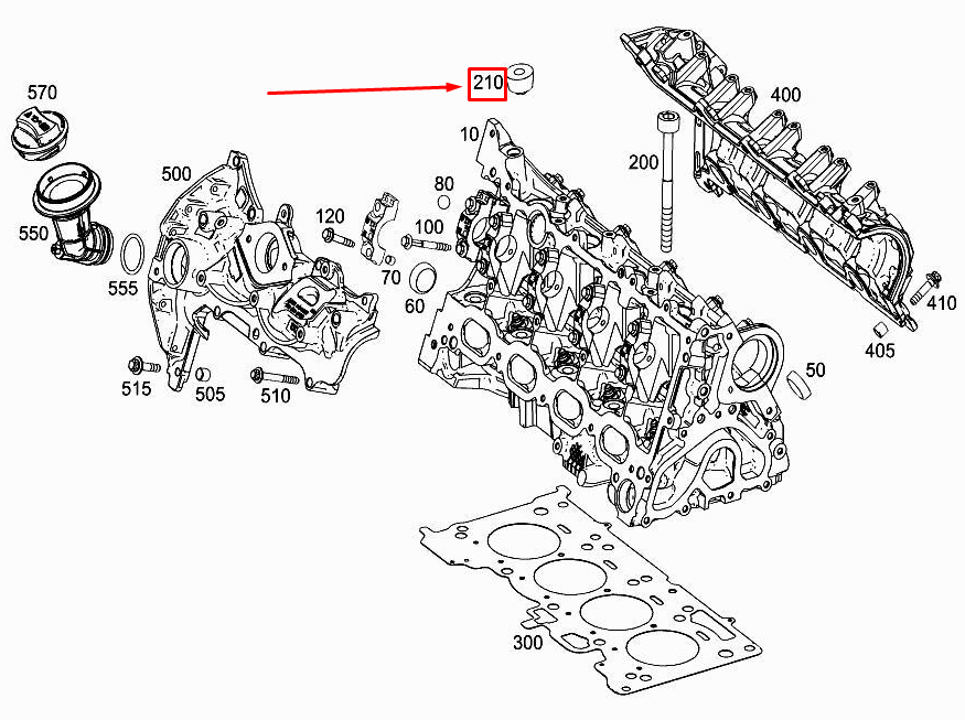 MERCEDES-BENZ A W177 Motor-Zylinderkopfadapter A2820181600