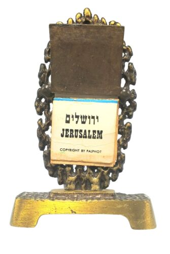 Vintage Brass Jerusalem Souvenir Holding Photos Hen-Holon Menorah Camel - Picture 2 of 11