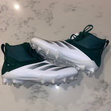 Adidas ADIZERO Chaos High-Top Football Cleats White/Green Mens 10 NEW
