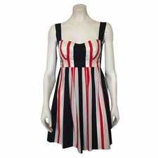 NEW w/TAG DOLCE & GABBANA STRIPED MINI COLLECTION DRESS $850 SIZE 36 0 SICILY