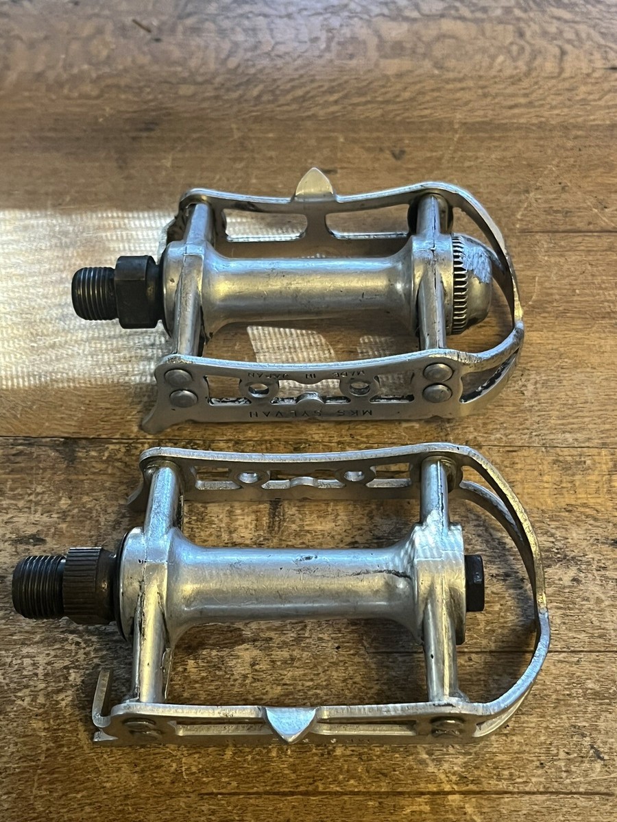 Pédales Plates Vintage MKS Sylvan SY-1 - 9/16" - Fabriquées Au Japon - Capuchon Poussière Manquant