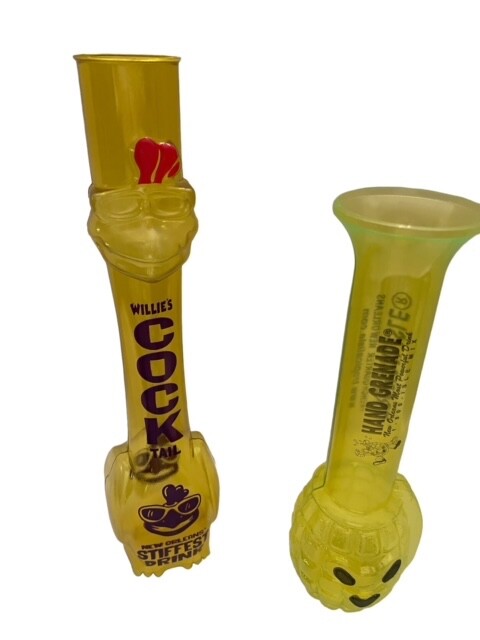Tropical Isle Hand Grenade & Willie's Cock Tail Souvenir Cups Set