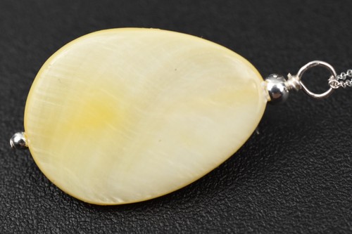 Sterling Pear MOP & Marquise Jade w/Oriental Pearl Pendant 18" Chain 1.4g – Chic - Picture 12 of 15