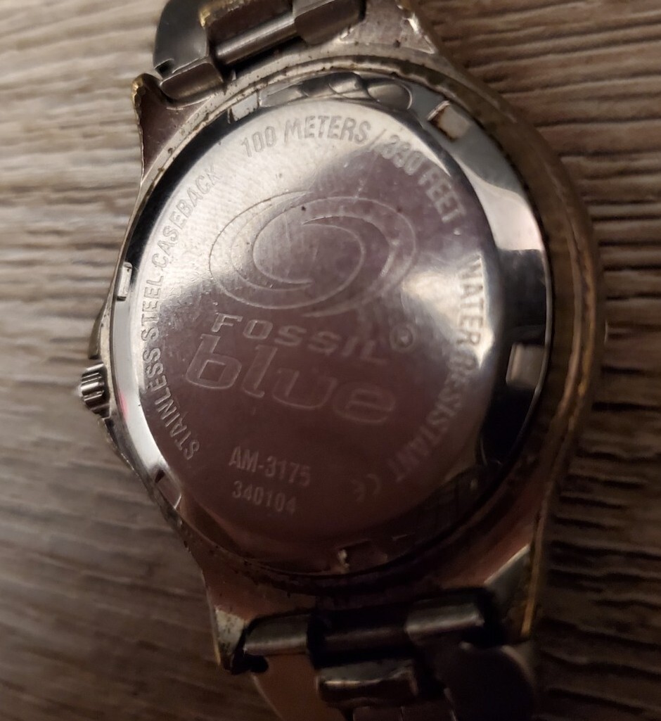 Fossil Blue Stainless Steel 100 meter water resistant classic