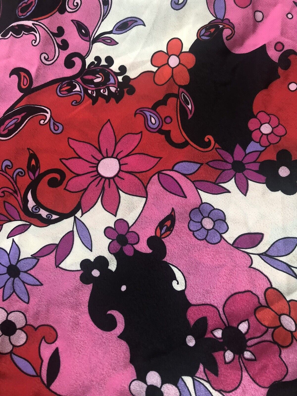 Vintage Y2k 90s Pink 60s Floral Psychadelic Print… - image 3