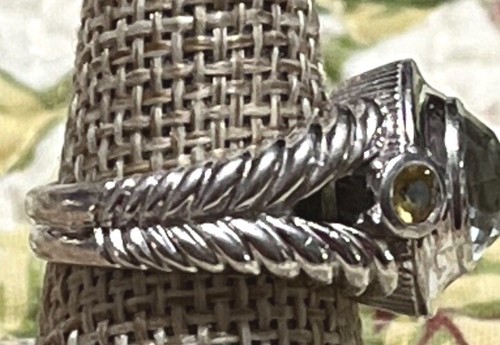 ~ Judith Ripka .925 Citrin & Prasiolith Sterlingsilber strukturierter Ring Größe 7~ - Bild 3 von 12