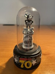 Disney 70th Anniversary Steamboat Willie Mickey Mouse Porcelain Thimble Figurine