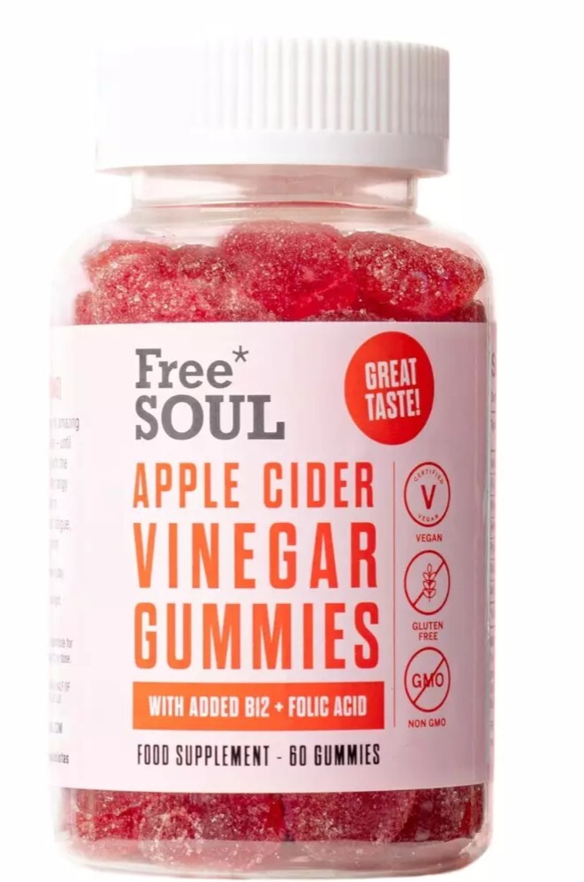 Apple Cider Vinegar Gummies with The Mother 1000mg Enhanced with Vitamin B12 & F