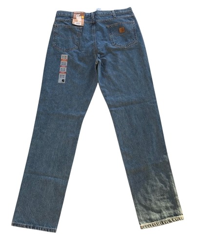 CARHARTT R07-DST Bib Overalls Carpenter Blue Jean Denim Size 38x30