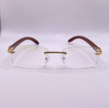 Luxury Clear Vintage Rectangular Rimless Plastic Sunglasses Frame 54-20-130