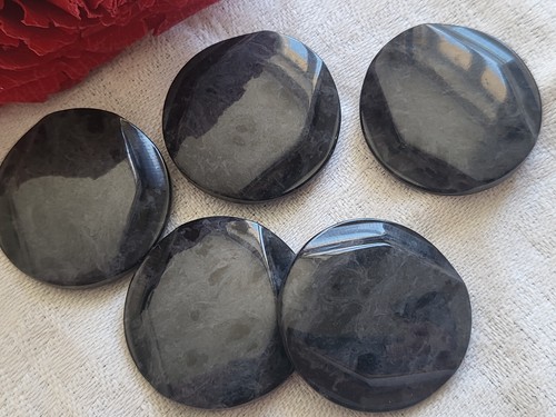 Lot 6 Boutons Vintage Gris Pied Plat Diamètre 3,1 Cm - Occasion - Référence 1021
