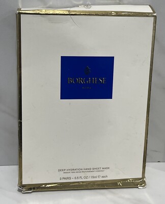 Borghese Roma Deep Hydration Hand Sheet Mask 3 Pairs 0.5 oz each