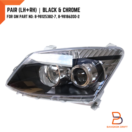 PAR DE FAROS PROYECTOR NEGROS PARA ISUZU D-MAX DMAX UTE 2012-2016 CERTIFICADO OE - Imagen 4 de 9