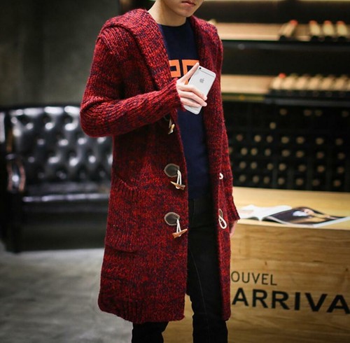 Knitted Men's Cardigan Sweater Coat 
