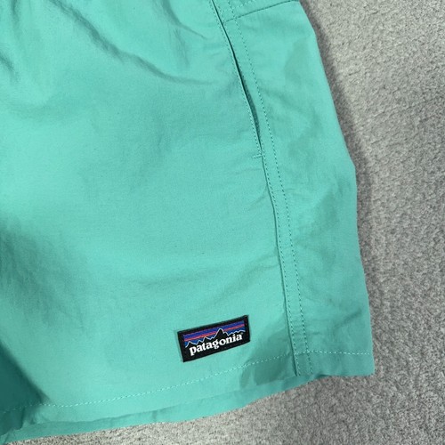 Patagonia Shorts Girls XXL Teal Green Nylon Baggies Run Beach Youth 4" Unlined - Picture 13 of 13