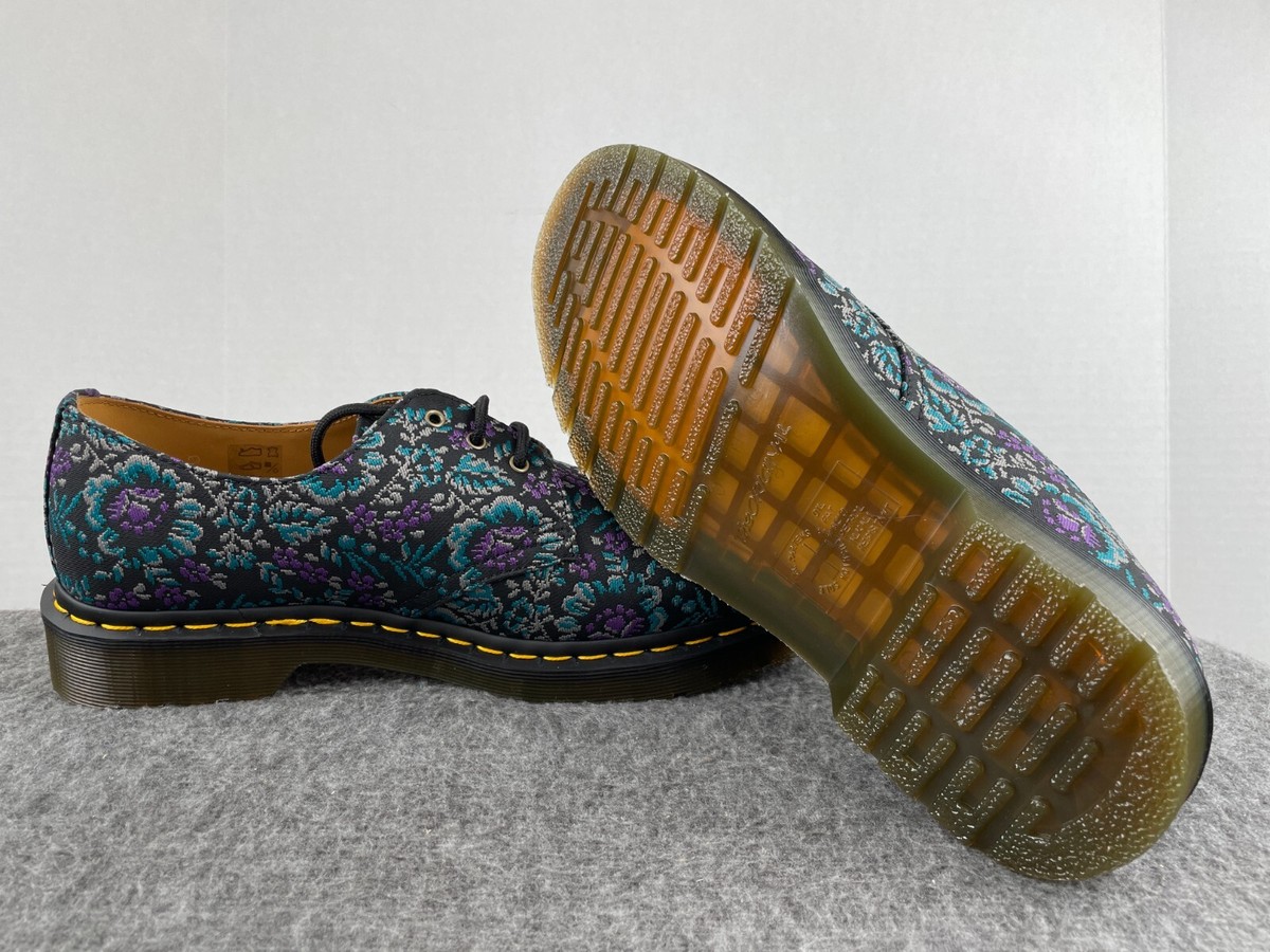 Dr. Martens 1461 Floral Jacquard Black Purple Blue Women's Shoes