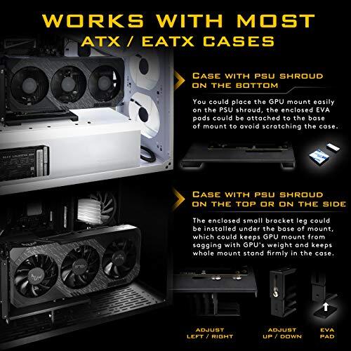 Vertical Graphics Card Holder Bracket with ARGB 5V 3Pin LED,GPU Mount,Video C... - Photo 2/8
