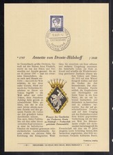DE 96 ) Berlin Privat ETB 1961 - Bedeutende Deutsche Annette von Droste-H&uuml;lshoff