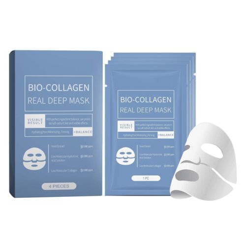 4 Lot Bio Collagen Face Mask Overnight Real Deep Mask Overnight Mask Firming
