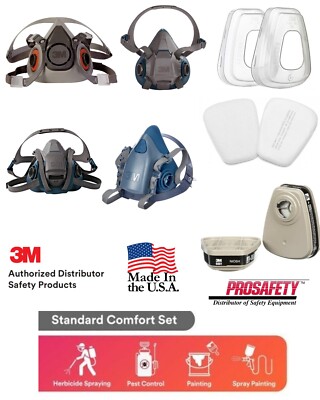3M 7 IN 1 HALF FACE RESPIRATOR MASK CONSTRUCTION PAINTING SPRAYING PESTICIDE USA