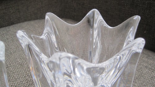 ORREFORS SWEDEN 6 POINTS BELLE TULIP VASE OR CANDLEHOLDER LOT 2 PCS - Picture 6 of 11