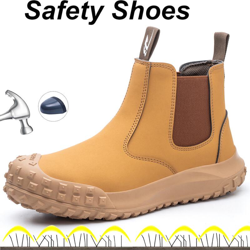 Para hombres Tenis Alta Zapatos de Trabajo Puntera de Acero Zapatos de Seguridad Resistentes Impermeables