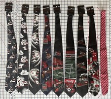 Lot of 9 Vintage NOS Coca Cola Silk Men Ties Polar Bear Sports Steam Engine