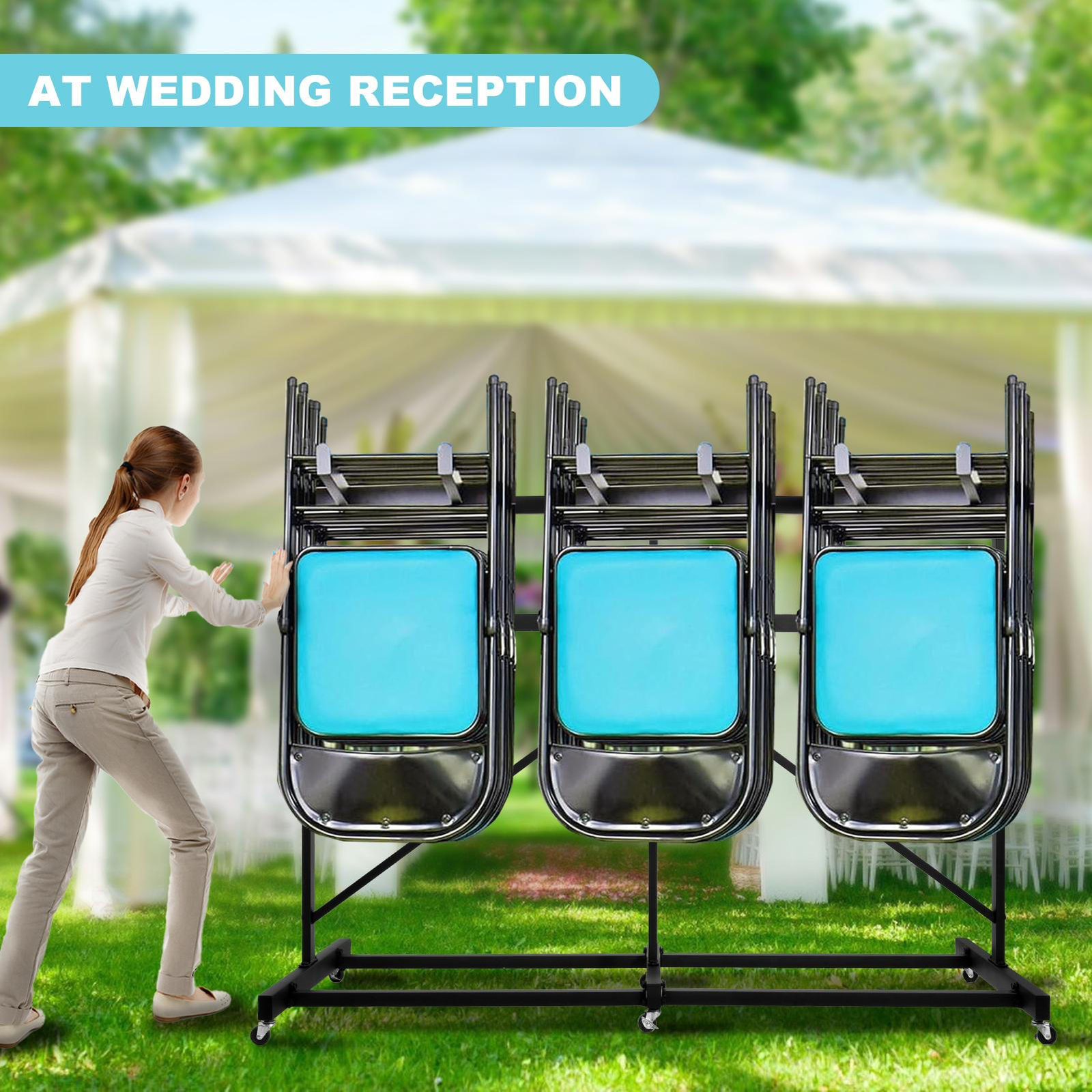 Folding Chair Rack Cart for 42 Chairs +12 Tables load 300kg