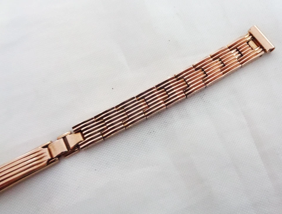 Reloj Pulsera Damas Vintage 9 mm Años 50 Nuevo Antiguo Stock Tono Oro Rosa Foto 2 de 4