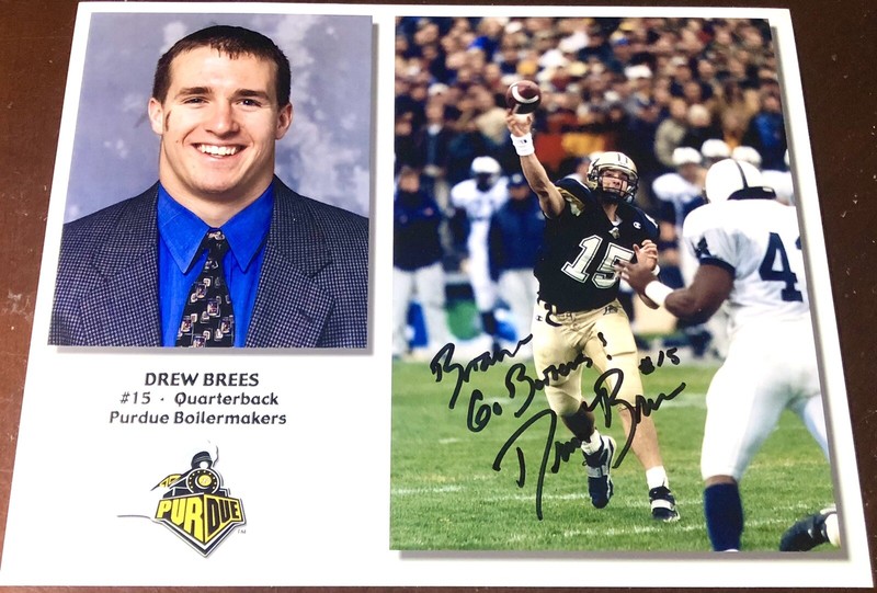 DREW BREES New Orleans Saints NFL QB NCAA ROOKIE auto autograph football PHOTO !