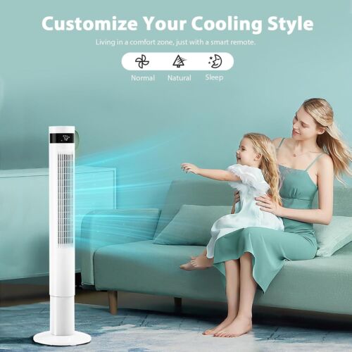 5°Oscillating Fan 43'' Portable Tower Fan 8 with Quiet Cooling 12H Timer - Picture 2 of 7