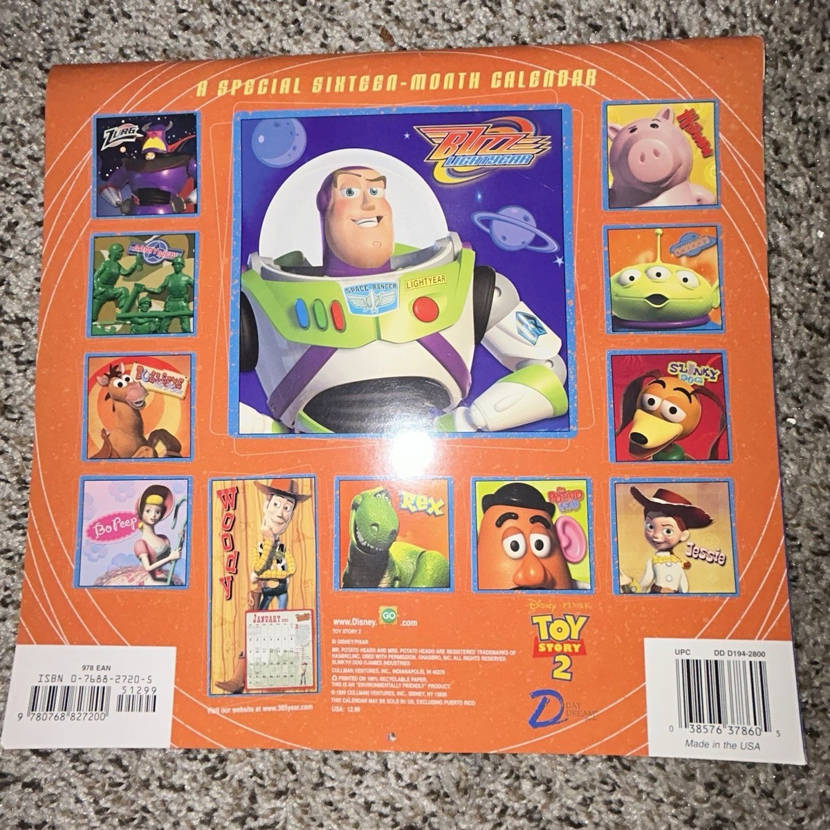 Day Dream Disney Toy Story 2 16-Month 2000 Calendar | eBay
