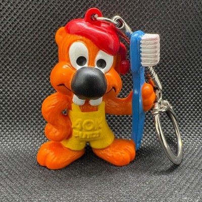 AOK Putzi Schlüsselanhänger Krankenkasse Maskottchen Retro Vintage Werbung Zähne