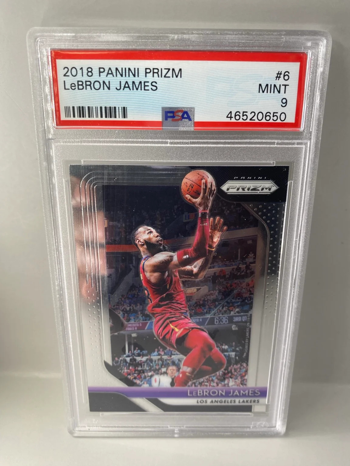 2018-19 Panini Prizm #6 LeBron James – PSA 9 Mint