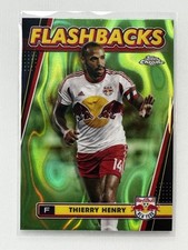 2024 Topps Chrome Thierry Henry Flashbacks SP Neon Green Lava Refractor Red Bull