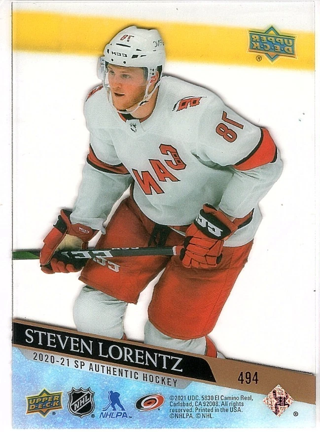 STEVEN LORENTZ 2020-21 Upper Deck YOUNG GUNS ACETATE Clear Cut Toronto Rookie - Image 2 of 2