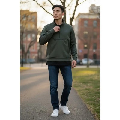 Adidas Aeroready Game & Go 1/4 Zip Pullover Men's Green Oxide Sweatshirt Medium 